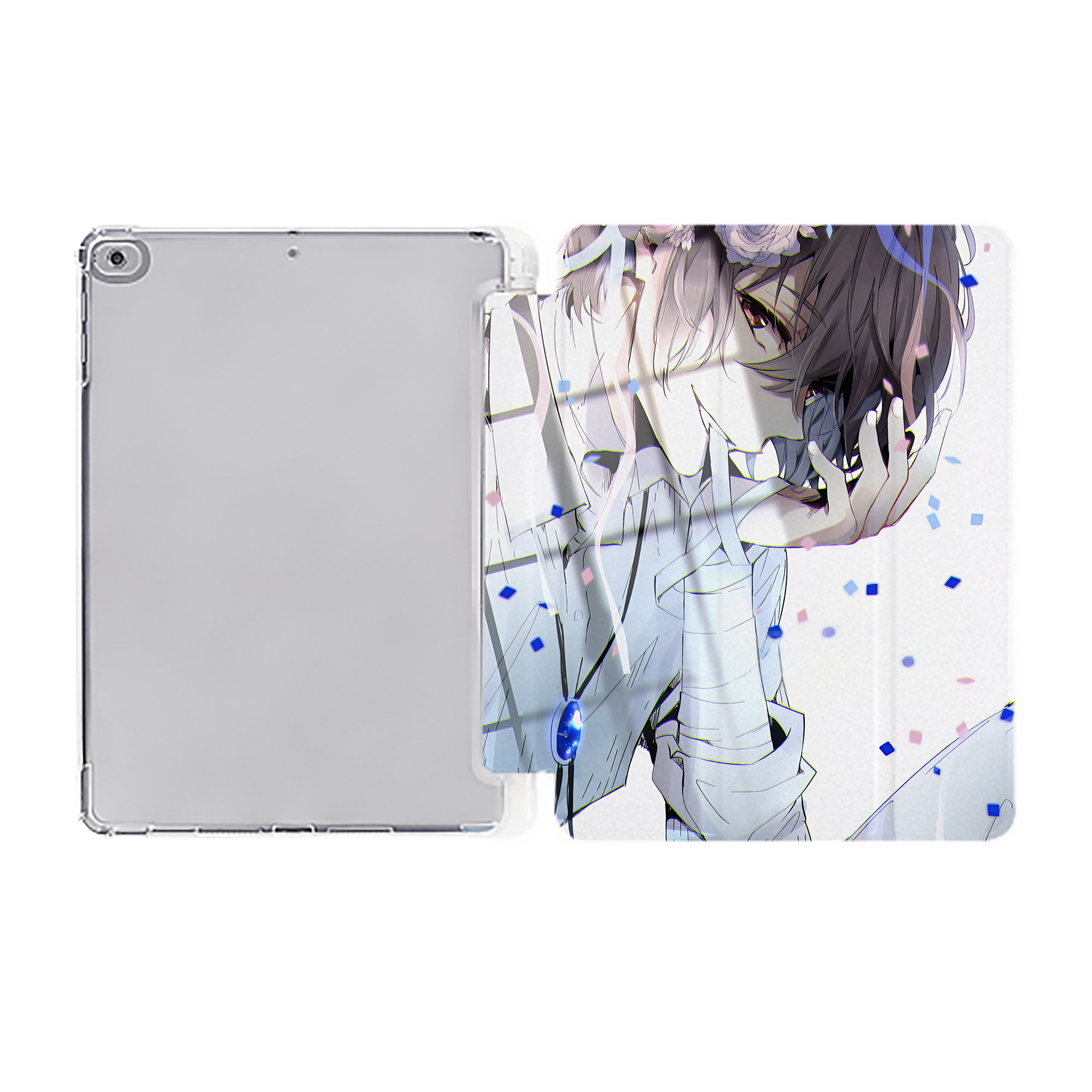 （画像用） 文豪ストレイドッグス Bungo Stray Dogs IPad ケース ペン収納付き 三つ折りスタンド PUレザー×シリコン 対応機種9.5/10.5/10.9インチ